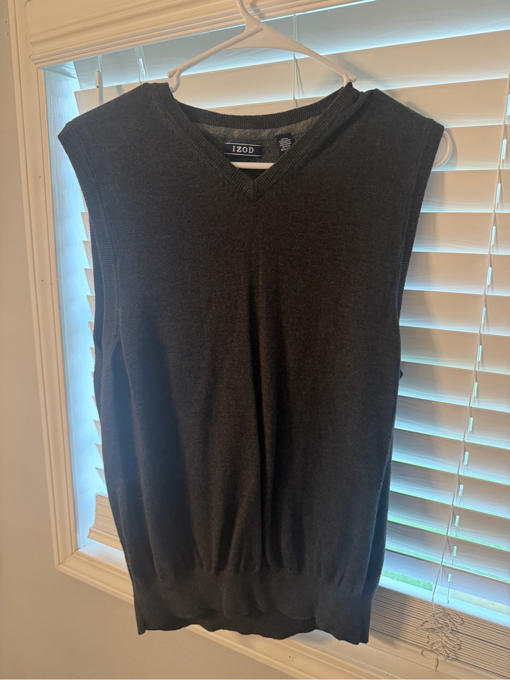 Izod Men's Charcoal V-Neck Sweater Vest